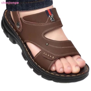 Verano sandalias de cuero de los hombres s nuevos hombres s casual zapatos de playa antideslizante de conducción de cuero de los hombres zapatos de suela gruesa sandalias y zapatillas