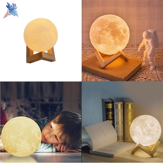 Hermosa lámpara de luna blanca cálida para niños, dormitorio, decoración, cielo estrellado, pequeña luz de noche