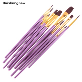 Bsn 10 pzs set De pinceles De Pintura púrpura De nylon Acrílico acuarela Para dibujar/aceite/Arte (Baishangnew) (8)