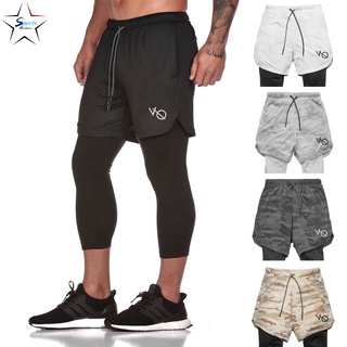 Mens Camou Running Shorts 2 en 1 pantalones cortos deportivos hombres fútbol entrenamiento Jogging pantalones cortos de secado rápido deporte Fitness pantalón (1)