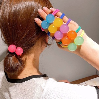 Nueva Moda transparente para niñas accesorios De Cristal Bola Elástica linda banda para el cabello De color Jelly (9)
