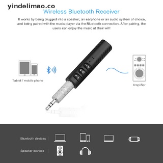 yindelimao: kit bluetooth para coche, manos libres, receptor de audio, adaptador universal aux altavoz [co]