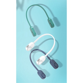 En Stock USB eléctrico ventilador de cuello de aire sin cuchilla colgante ventilador de cuello enfriador de aire, azul MYFI (8)