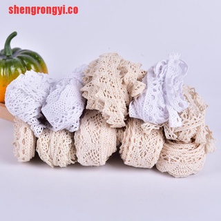 [shengrongyi] 5 yardas DIY recorte de algodón Crocheted encaje tela cinta costura H