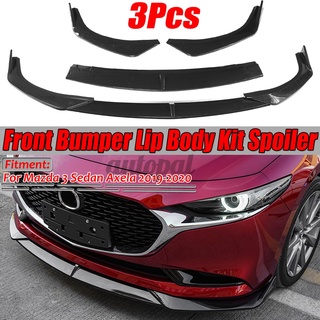 For 2019 2020 Mazda 3 Sedan Axela Front Bumper Lip Body Kit Spoiler (3)
