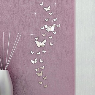 30 piezas de mariposa DIY 3D arte acrílico espejo adhesivo de pared decoración del hogar