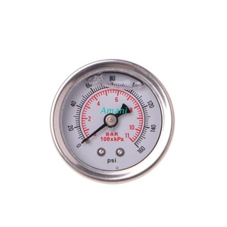 ama medidor regulador de presión de combustible 0-160 psi/barra de llenado de líquido cromado medidor de aceite