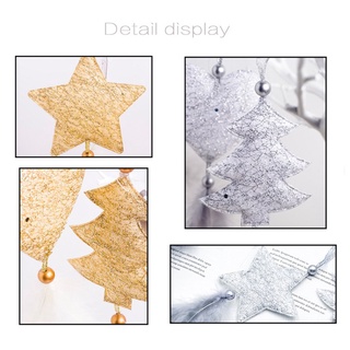 3 piezas adornos de navidad de cinco puntas estrella amor pluma colgante árbol de navidad