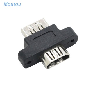 MOU Black HD-MI Female to Female Extension Extender Adapter Connector with Screw Lock Panel Mount