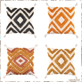 fundas de almohada de lino tejido, borlas, para sofá, hogar, decoración