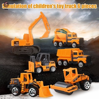 6 piezas excavadora de juguete para niños juguetes coches construcción camión grúa Bulldozer tanque colección