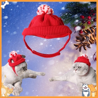 ptimistica-pet suministros perro gato cachorro navidad vacaciones gatito perforado lana sombrero decoración