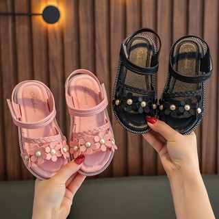 Niña sandalias niños lindo flor princesa sandalias zapatos Casual goma zapatos de playa (1)