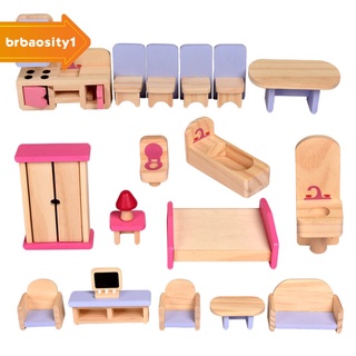 [BRBAOSITY1] Kit Moderno De bolas De madera Para Casa De muñecas 1/12 Para utensilio De cocina Para niños