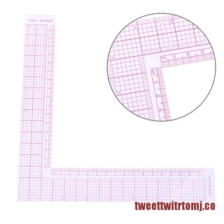 tweet regla de corte de plástico en forma de l para accesorios de costura herramientas de patchwork