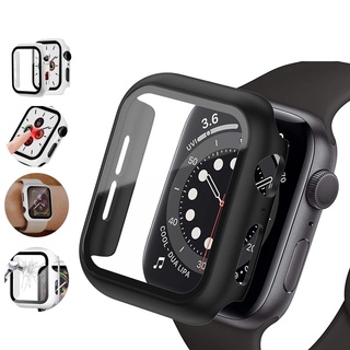 Caso Para Apple Watch iwatch Series 7 41 Mm 45 Moda Duro PC Marco Parachoques Cubierta + HD Slim Vidrio Templado Antiarañazos Protector De Pantalla