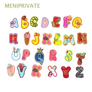 MENIPRIVATE 26PCS Handcraft Letters Patches Embroidery Garment Applique Alphabet Patch Hat Badge Iron-on Sewing Accessories Apparel Fabric Clothing Stickers