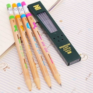 Kuhong - lápiz mecánico de 2,0 mm, diseño de plomo, lápiz automático, 4 colores, lápices aleatorios