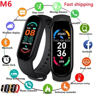 [listo stock] m6 smart band pulsera ip67 impermeable reloj inteligente presión arterial fitness tracker smartband fitness pulseras miband.co