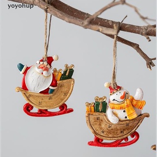 yoyohup navidad resina pequeño colgante muñeco de nieve santa claus adorno decoraciones de navidad co