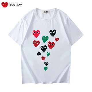 Pla-Y nueva marca de moda amor impresión suelta algodón camiseta con el mismo estilo para hombres Y mujeres