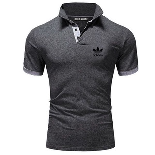 Adidas hombre manga corta Polo T-Shirt verano negocios Casual solapa Golf Polos camisa de tenis Top