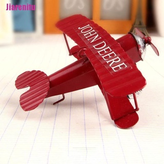 [Jiarenitu] Vintage biplano modelo Mini figuritas para decoración del hogar Metal hierro aire plano modelo (4)