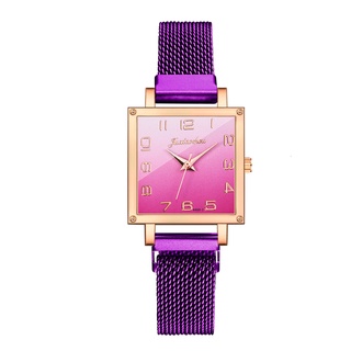 Relojes de pulsera cuadrados de lujo con cierre magnético de lujo para mujer (7)