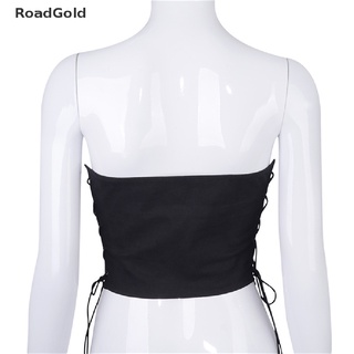 RoadGold Off Shoulder Strapless Lace Up Bustier Corset Crop Top Women Sleeveless Vest Top BELLE (3)