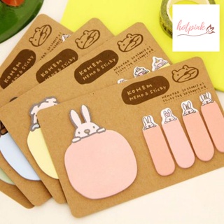 HO Cute Cartoon Animal Rabbit Pig Marker Memo Bookmark Index Tab Sticky Note Gift (8)