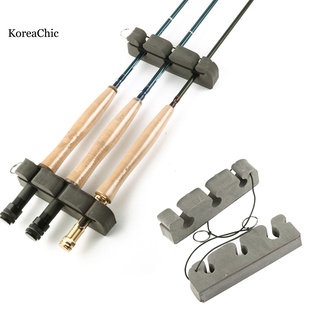 <koreachic> 2 piezas de caña de pescar portátil para coche al aire libre, soporte magnético de espuma, accesorios (5)
