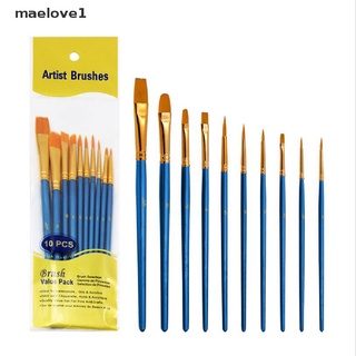 [maelove1] 10 pzs brochas de pintura de nailon para cabello acuarela gouache de diferentes formas [maelove1]