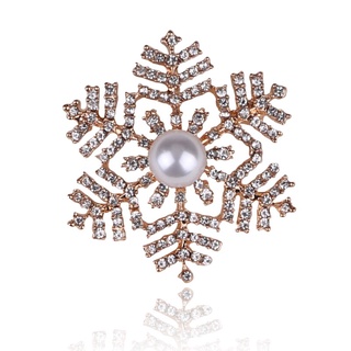 Aryastark moda mujeres broches copo de nieve imitación perlas Rhinestones broche Pin para boda joyería buenos regalos accesorios de joyería