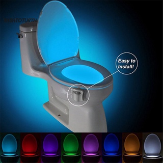 Lt 16 colores infrarrojos Sensor de movimiento LED baño inodoro asiento luz de noche lámpara