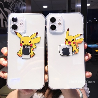 Pikachu impresión lateral cuadrada suave TPU cubierta para Iphone 7 8 Plus X XS 11 12 PRO MAX XR 12mini todo incluido teléfono caso