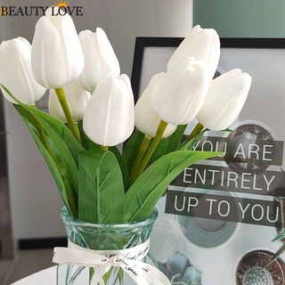 1 manojo/5 cabezas de flores de tulipanes artificiales de lujo