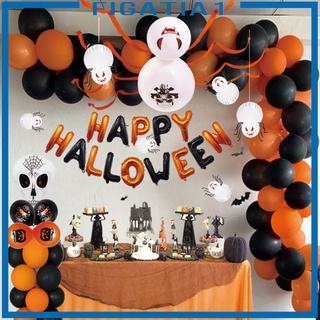 [nuevo] Kit De globos De araña De Halloween guirnalda Arco incluye globos negros naranjas De Látex globos De confeti Para fiesta De Halloween (9)