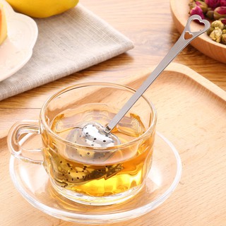 Infusor de té en forma de corazón de acero inoxidable cuchara colador mango empinado (1)