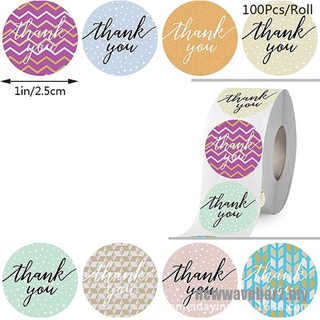 [nuevo] 100 unids/rollo sello de papel etiqueta de agradecimiento pegatinas personalizadas caja hornear decoración