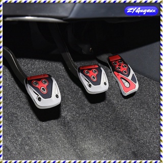 3 piezas de transmisión manual de freno de coche acelerador de embrague pedal de pie almohadillas rojo
