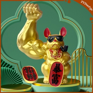figura de gato de brazo grande divertido fengshui escultura oficina tienda decoración interior