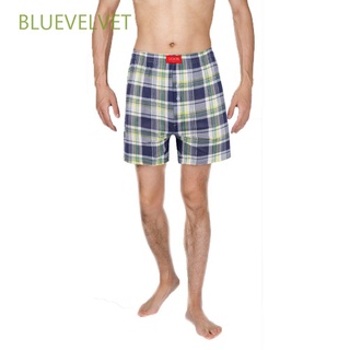Bluevelvet Casual hombres boxeadores calzoncillos a cuadros bragas pantalones cortos cuadrícula masculino ropa interior de playa clásico suelto con botón de algodón tejido