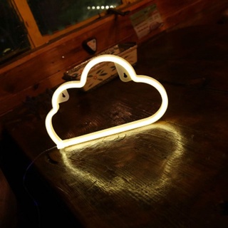 Com* luz LED en forma de nube/luna creativa para colgar en la pared adornos lámpara de noche USB batería caso doble propósito decoración del hogar luz (4)