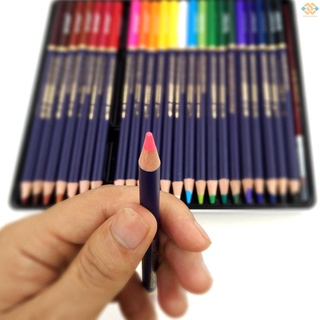 Besh/ NYONI - juego de lápices de acuarela profesionales 12/24/36/48/72/100 lápices de colores solubles en agua con cepillo y caja de Metal suministros de arte f (8)