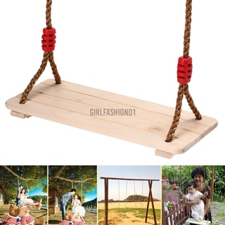 Al aire libre de madera colgante cuerda asiento de los niños de los niños columpio jardín de juegos juguetes