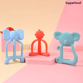 Supp mordedor juguete de dibujos animados forma Anti-mordida Material de grado alimenticio niños masticar dentición juguete para crecer