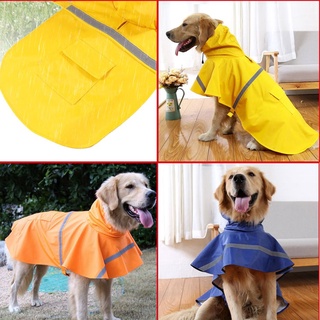 impermeable ropa de perro ligera chaqueta de lluvia poncho con tira reflectante