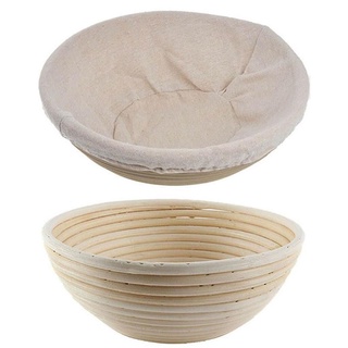 (superiorcycling) cesta de prueba de pan de masa de fermentación de ratán con cubierta de tela (redondo)
