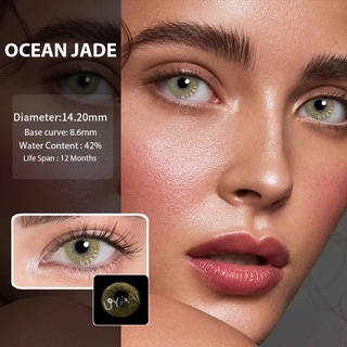 UYAAI lentes de contacto naturales lentes de contacto de Color para ojos 2pcs (1 par) uso anual Ocean Series Ocean Jade