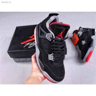 Nike Air Jordan 4 Retro « Bred » AJ4 Hombres s Zapatos Deportivos 36-45